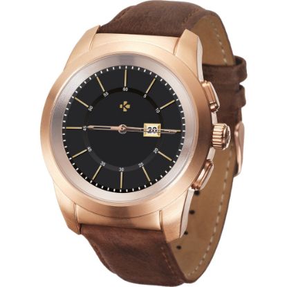 Picture of MyKronoz ZeTime Premium Hybrid Smartwatch, Regular, Brushed Pink Gold/Brown Vintage Leather, KRZT1RP-BPG-BRLEA