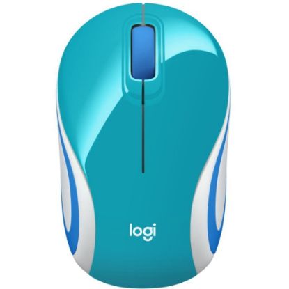 Picture of Logitech Wireless Mini Mouse M187 Ultra Portable, 2.4 GHz with USB Receiver, 1000 DPI Optical Tracking, 3-Buttons, PC / Mac / Laptop - Bright Teal - Optical - Wireless - Radio Frequency - 2.40 GHz - Teal - USB - 1000 dpi - Scroll Wheel - 3 Button(s)