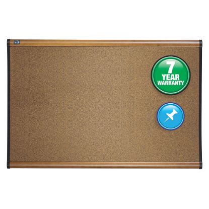 Picture of Quartet Select Prestige Color Cork Bulletin Board, 36in x 48in, Aluminum Frame With Maple Finish