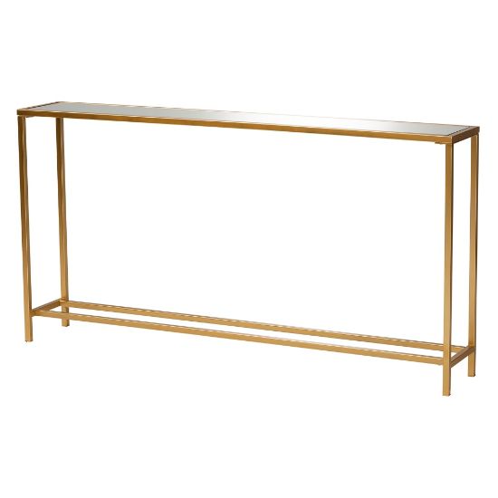 Picture of Baxton Studio Modern And Contemporary Glam Mirrored Glass Console Table, 31-1/2inH x 59-13/16inW x 10inD, Gold