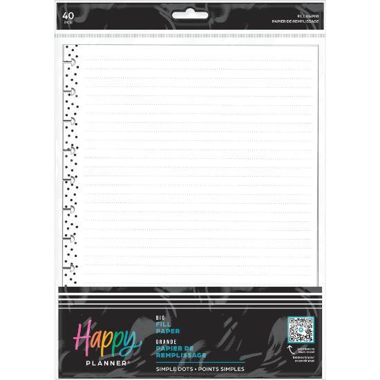 Picture of Happy Planner Big Filler Paper, 8-1/2in x 11in, Simple Dots, Pack Of 40 Sheets