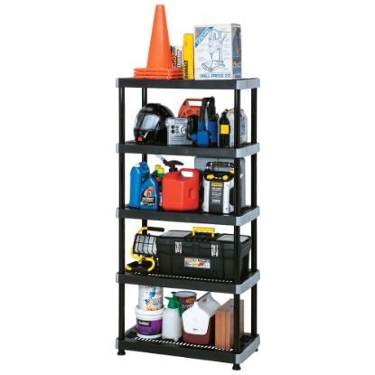 Picture of Rimax Heavy-Duty Storage Shelves, 5 Tiers, Black