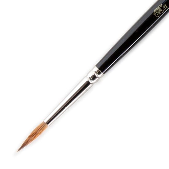 Picture of Winsor & Newton Series 7 Kolinsky Sable Pointed Round Paint Brush, Sable Hair, Black, Size 4