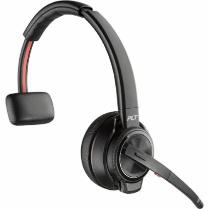 Picture of HP Savi 8210 UC DECT 1920-1930 MHz USB-A Headset - Mono - Wireless - Bluetooth/DECT - 590.6 ft - 20 Hz - 20 kHz - On-ear, Over-the-head - Monaural - Ear-cup - Noise Cancelling, Omni-directional Microphone - Noise Canceling - Black