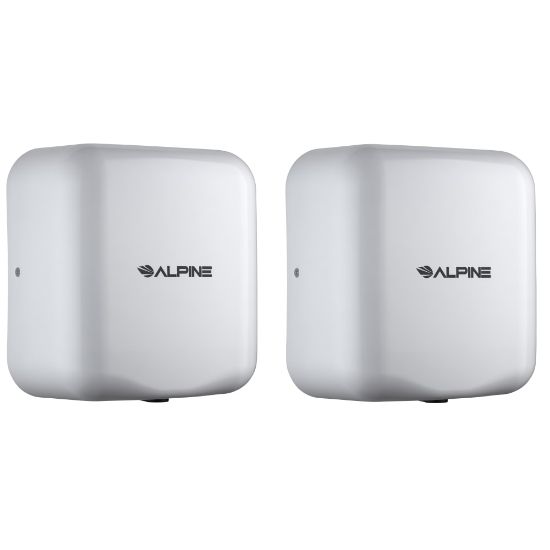 Picture of Alpine Industries Hemlock Commercial Automatic High-Speed Electric Hand Dryers, White, Pack Of 2 Dryers