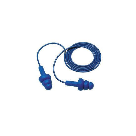 Picture of 3M E-A-R Ultrafit Corded Ear Plugs, Blue, Box Of 200