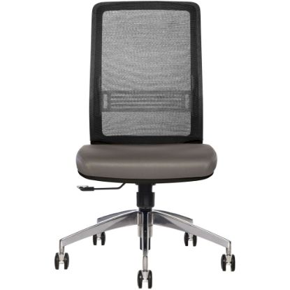 Picture of Sinfonia Sing Ergonomic Mesh/Fabric Mid-Back Task Chair With Antimicrobial Protection, Armless, White/Gray/Black