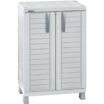 Picture of Inval 40inH Storage Cabinet With Adjustable Shelves, Light Gray