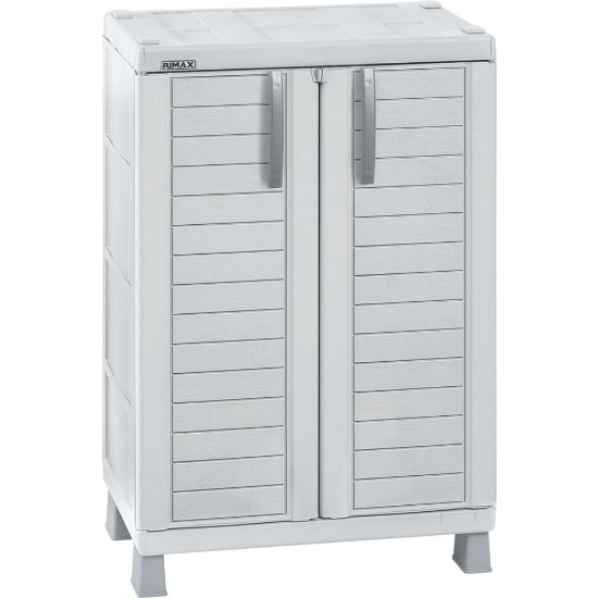 Picture of Inval 40inH Storage Cabinet With Adjustable Shelves, Light Gray