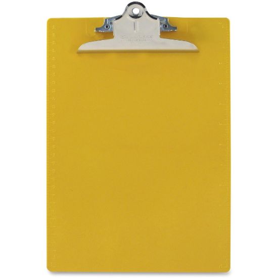 Picture of Saunders Plastic Clipboard, 1inClip, 96% Recycled, Yellow