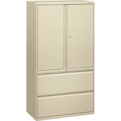 Picture of HON 800 Series Storage Cabinet With Lateral File, 36in Wide, Putty