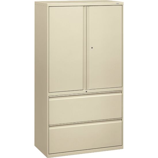 Picture of HON 800 Series Storage Cabinet With Lateral File, 36in Wide, Putty