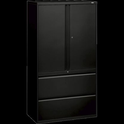 Picture of HON 800 Series Storage Cabinet With Lateral File, 36in Wide, Black