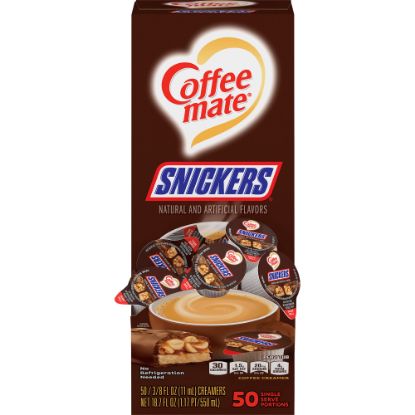 Picture of Coffee-Mate Liquid Coffee Creamer Tub Singles, 0.38 Oz, Snickers Flavor, Pack Of 50 Singles