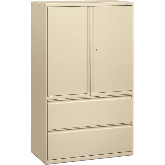 Picture of HON 800 Series Storage Cabinet With Lateral File, 42in Wide, Putty