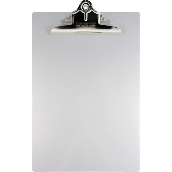 Picture of Saunders Aluminum Round Corner Clipboards - 1in Clip Capacity - 8 1/2in x 12in - Clamp - Aluminum - Silver - 1 Each