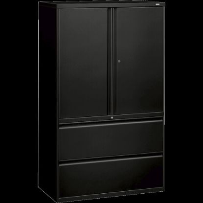 Picture of HON 800 Series Storage Cabinet With Lateral File, 42in Wide, Black