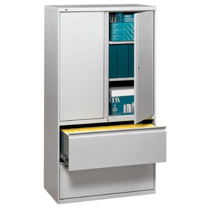 Picture of HON 800 Series Storage Cabinet With Lateral File, 36in Wide, Light Gray