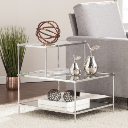 Picture of SEI Furniture Knox Glam Mirrored Accent Table, Rectangular, Chrome