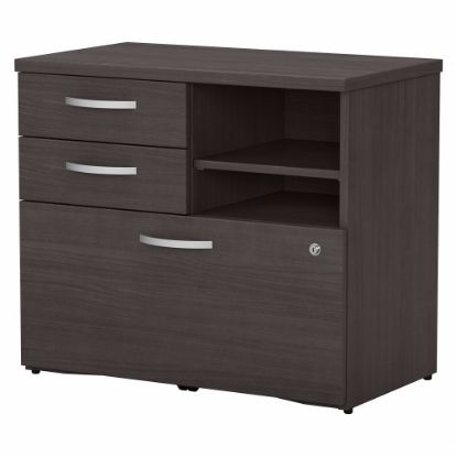 Picture of Bush Business Furniture Studio C 29-5/7inW x 17inD Lateral File Cabinet With Drawers and Shelves, Storm Gray, Standard Delivery