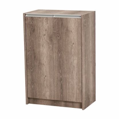 Picture of Baxton Studio Modern And Contemporary 36inH 2-Door Shoe Storage Cabinet, Weathered Oak