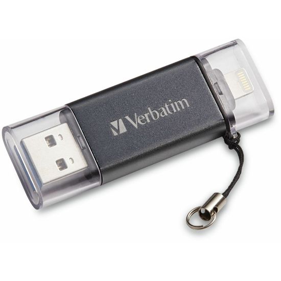 Picture of Verbatim 64GB Store "n Go Dual USB 3.0 Flash Drive for Apple Lightning Devices - Graphite - 64GB Graphite