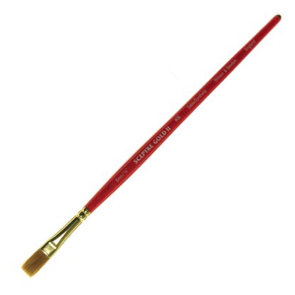 Picture of Winsor & Newton Sceptre Gold II Short-Handle Paint Brush 606, 1/4in, One-Stroke Bristle, Sable Hair, Terracotta