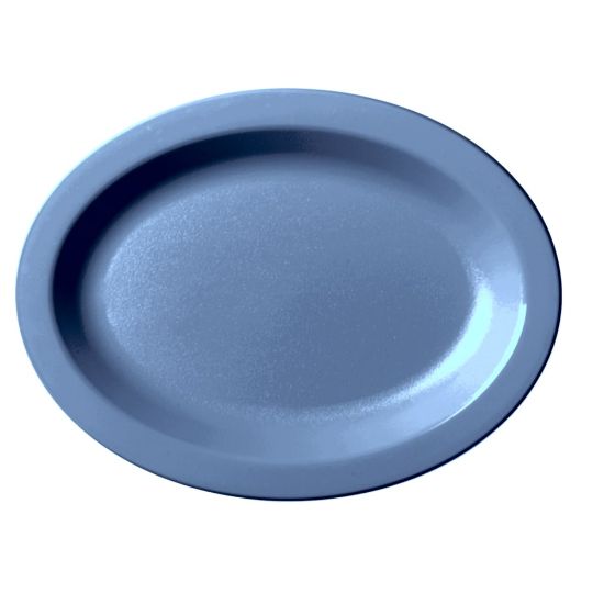 Picture of Cambro Camwear Plastic Oval Dinnerware Plates, 12in, Slate Blue, Pack Of 24 Plates