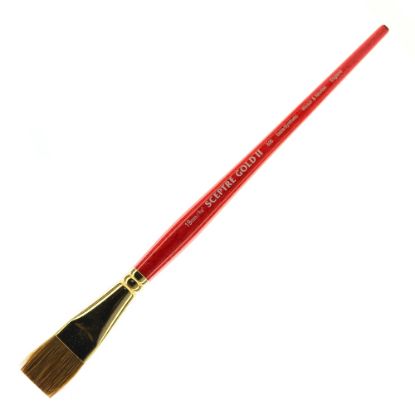 Picture of Winsor & Newton Sceptre Gold II Short-Handle Paint Brush 606, 3/4in, One-Stroke Bristle, Sable Hair, Terracotta