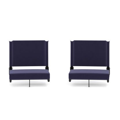 Picture of Flash Furniture Grandstand Comfort Seats, Navy/Black, Set Of 2 Seats