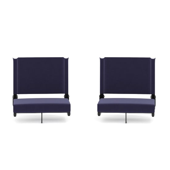 Picture of Flash Furniture Grandstand Comfort Seats, Navy/Black, Set Of 2 Seats