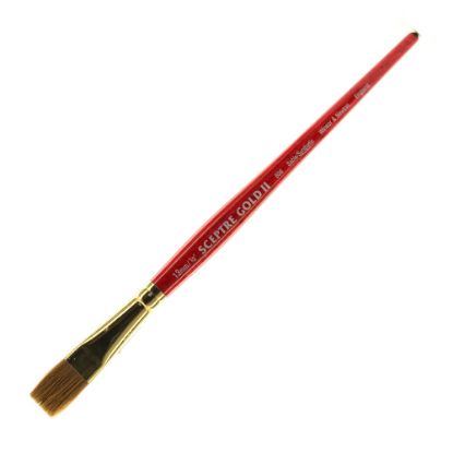 Picture of Winsor & Newton Sceptre Gold II Short-Handle Paint Brush 606, 1/2in, One-Stroke Bristle, Sable Hair, Terracotta