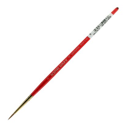 Picture of Winsor & Newton Sceptre Gold II Short-Handle Paint Brush 101, Size 2, Round Bristle, Sable Hair, Terracotta