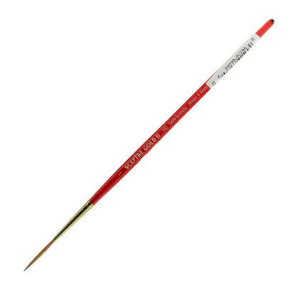 Picture of Winsor & Newton Sceptre Gold II Short-Handle Paint Brush 303, Size 1, Lettering Bristle, Sable Hair, Terracotta