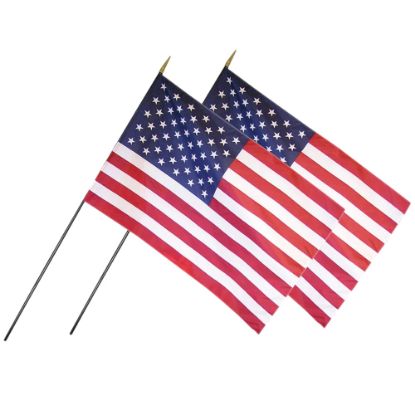 Picture of Annin and Company U.S. Classroom Flags With Staffs, 24in x 36in, Pack Of 2 Flags