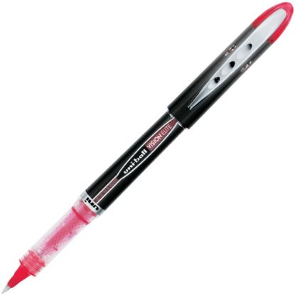 Picture of uni-ball Vision Elite Rollerball Pens, 0.5 mm, Dark Gray Barrel, Red Ink