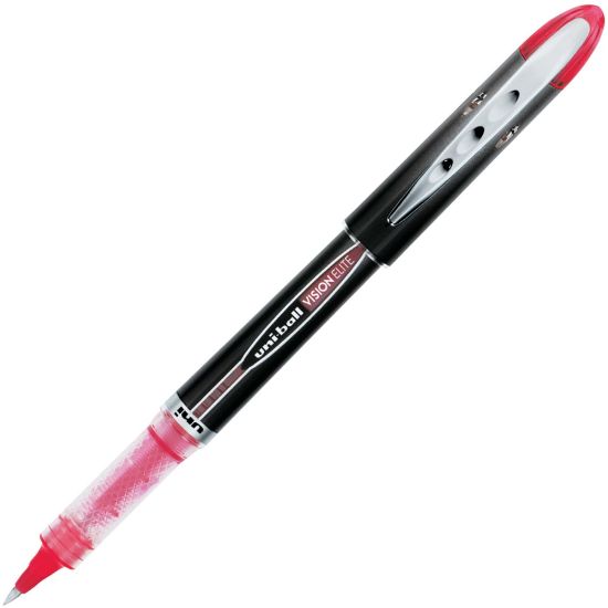 Picture of uni-ball Vision Elite Rollerball Pens, 0.5 mm, Dark Gray Barrel, Red Ink