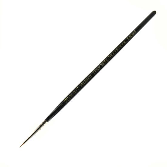 Picture of Winsor & Newton Series 7 Kolinsky Miniature Paint Brush, Size 0, Round Bristle, Sable Hair, Black