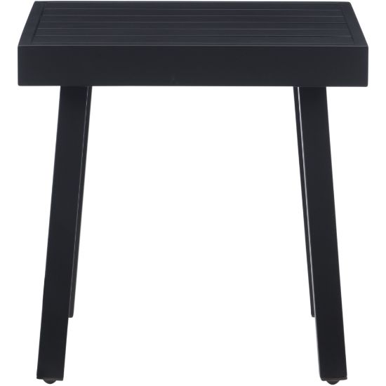 Picture of Linon Abilene Aluminum Outdoor Side Table, 20-1/4inH x 19-3/4inW x 17-1/4inD, Black