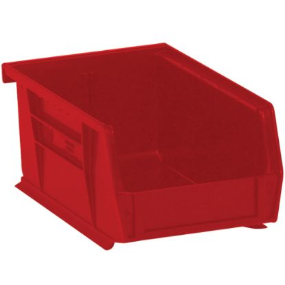 Picture of Partners Brand Plastic Stack & Hang Bin Boxes, Small Size, 9 1/4in x 6in x 5in, Red, Pack Of 12