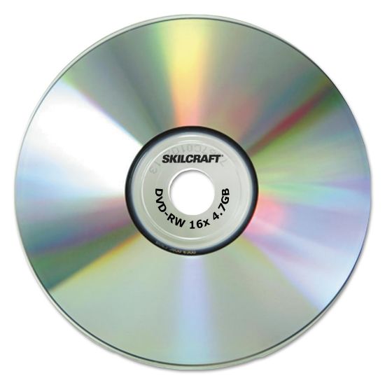 Picture of SKILCRAFT Branded Attribute DVD-RW Media Discs, Pack Of 5 Discs (AbilityOne 7045015155371)