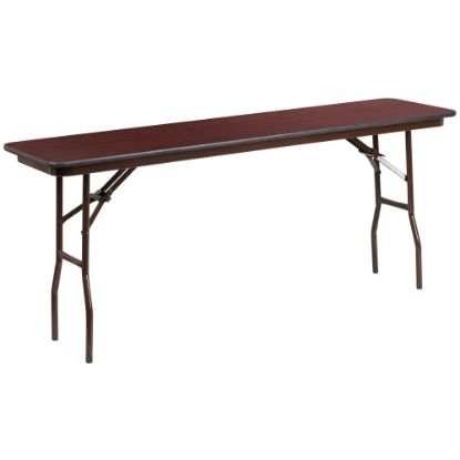 Picture of Flash Furniture Folding Training Table, 30inH x 18inW x 72inD, Mahogany