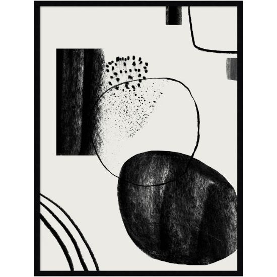 Picture of Amanti Art Abstract Composition Charcoal by Teju Reval Wood Framed Wall Art Print, 41inH x 31inW, Black