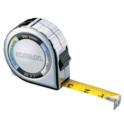 Picture of Komelon USA Big John Tape Measure, 1in x 35ft, Yellow/Chrome