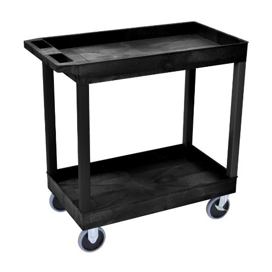 Picture of Luxor E-Series 2-Shelf Tub Cart, 35 1/4inH x 32inW x 18inD, Black