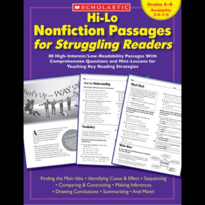 Picture of Scholastic Hi-Lo Nonfiction Passages - Grades 6-8