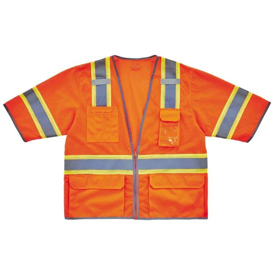 Picture of Ergodyne GloWear Safety Vest, 2-Tone Hi-Vis Surveyor 8346Z, Class 3, Small/Medium, Orange