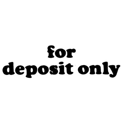 Picture of Xstamper One-Color Title Stamp, Pre-Inked, "For Deposit Only", Blue