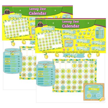 Picture of Teacher Created Resources Lemon Zest Calendar Bulletin Board Set, Set Of 2