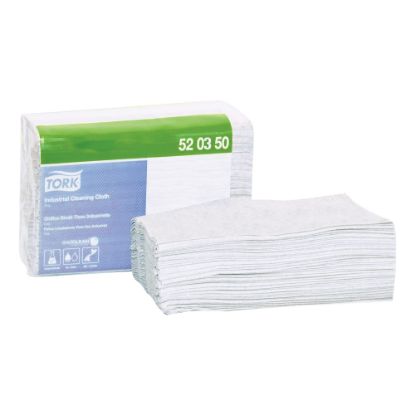 Picture of Tork Industrial 1-Ply Cleaning Cloths, 15-3/16in x 12-5/8in, Gray, 55 Cloths Per Pack, Carton Of 8 Packs